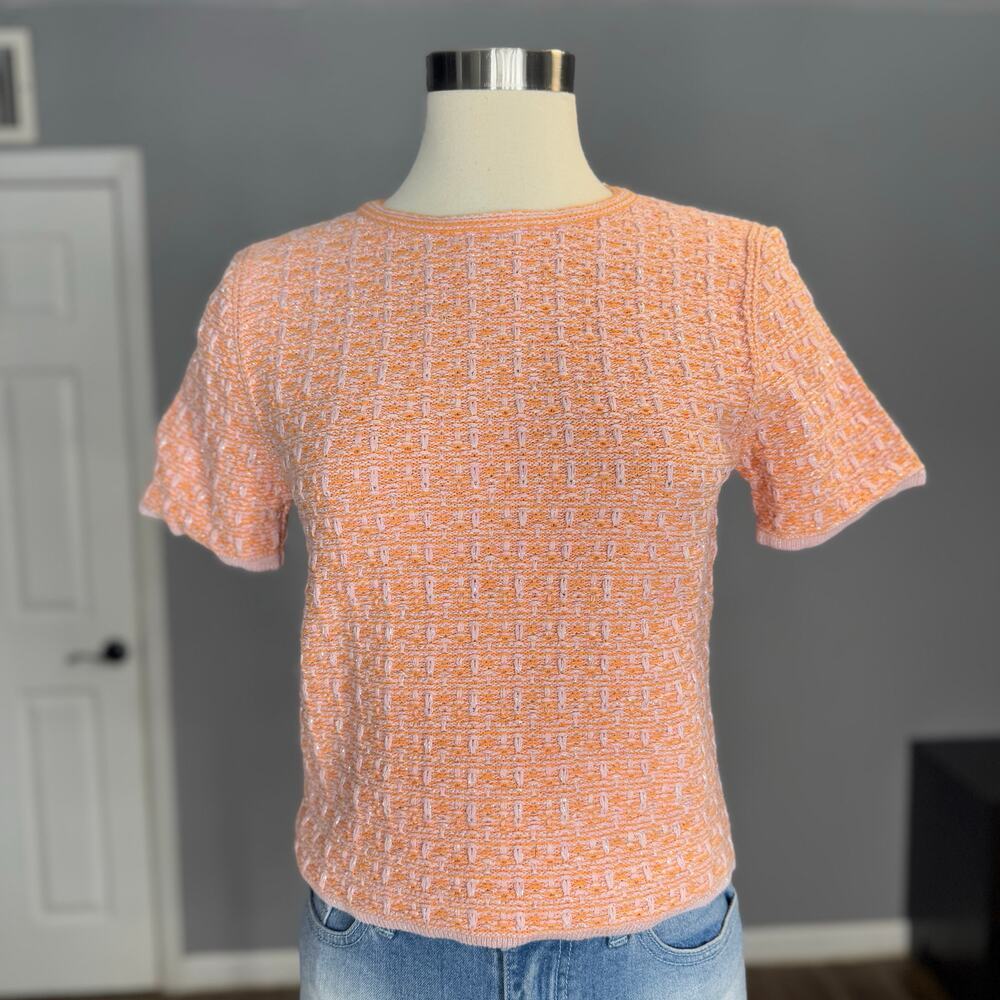 MANGO Women's Tweed Short Sleeve Sweater, S
